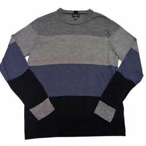 Club Monaco Wool Colorblock Stripe Knit Sweater Men's Large Lightweight Soft